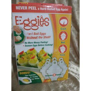 Veggies 6 Hand Boiling Cups W/Egg White Separator New Nos